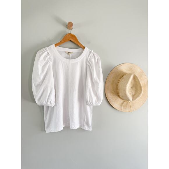 Madewell | NWT | Puff-Sleeve Tee in White | Sz M - Picture 2 of 8